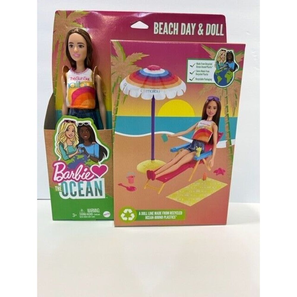 Barbie Loves The Ocean Beach Day and Doll Playset New